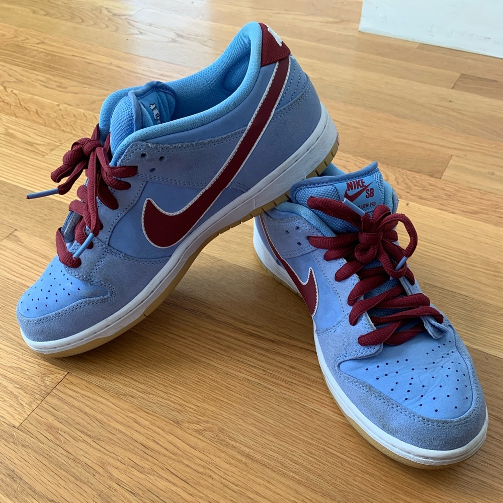 Nike SB Dunk Low Philadelphia Phillies, Valor Blue/Team Maroon  men’s 9.5